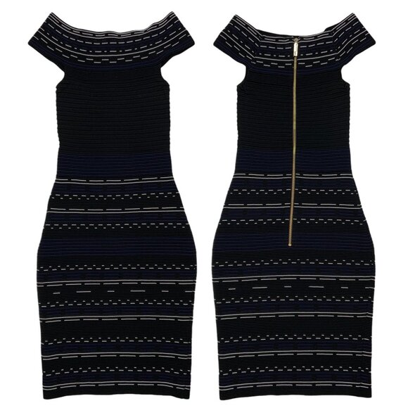 Ted Baker Diraz Off The Shoulder Ribbed Knit Dress 0 Mini - Picture 11 of 12